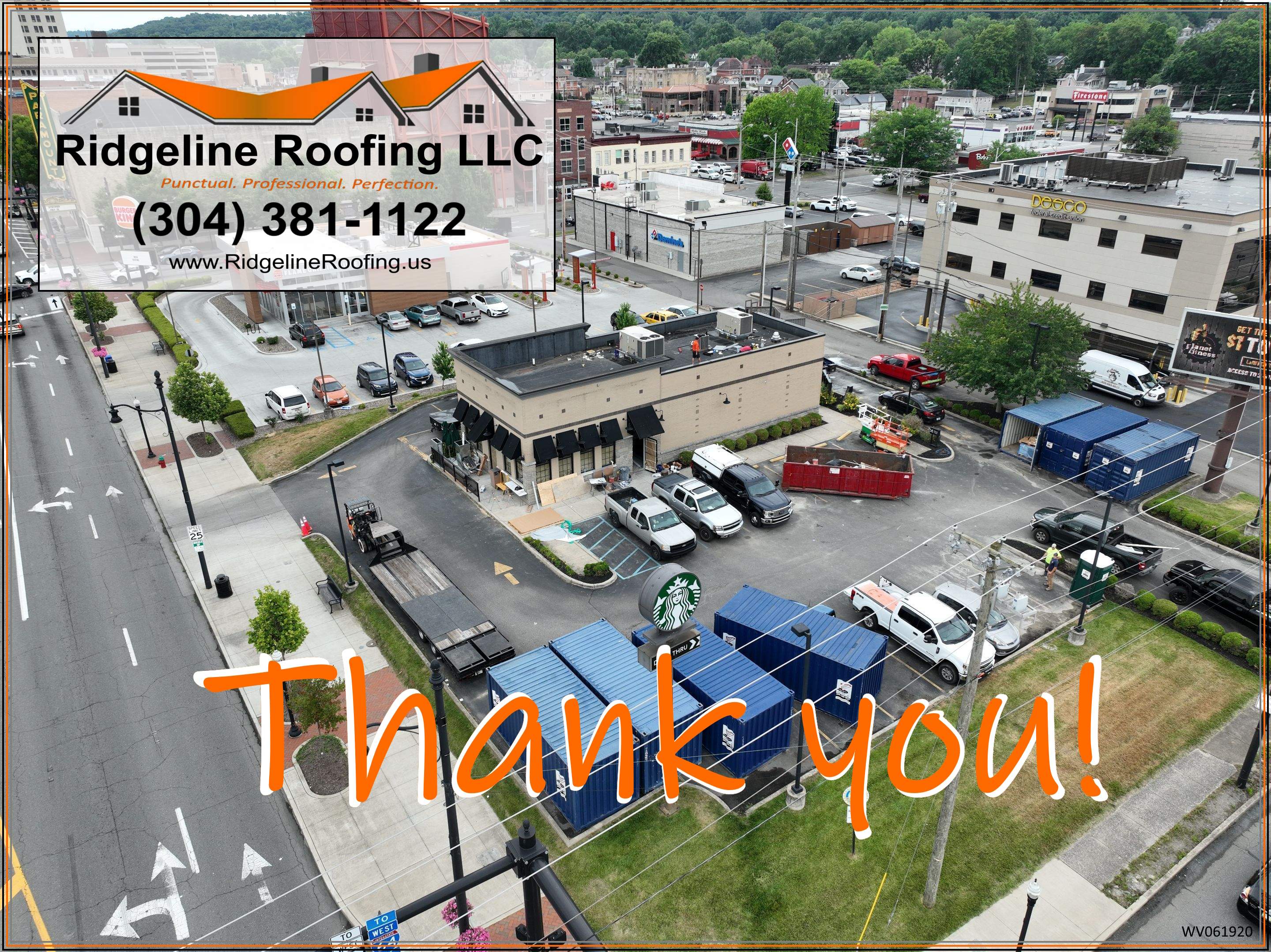 Commercial flat roof project at a Starbucks location